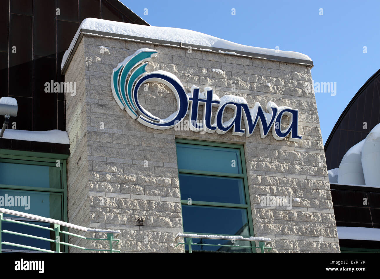 Das Rathaus-Logo der Gemeindeverwaltung Kanada Stockfoto