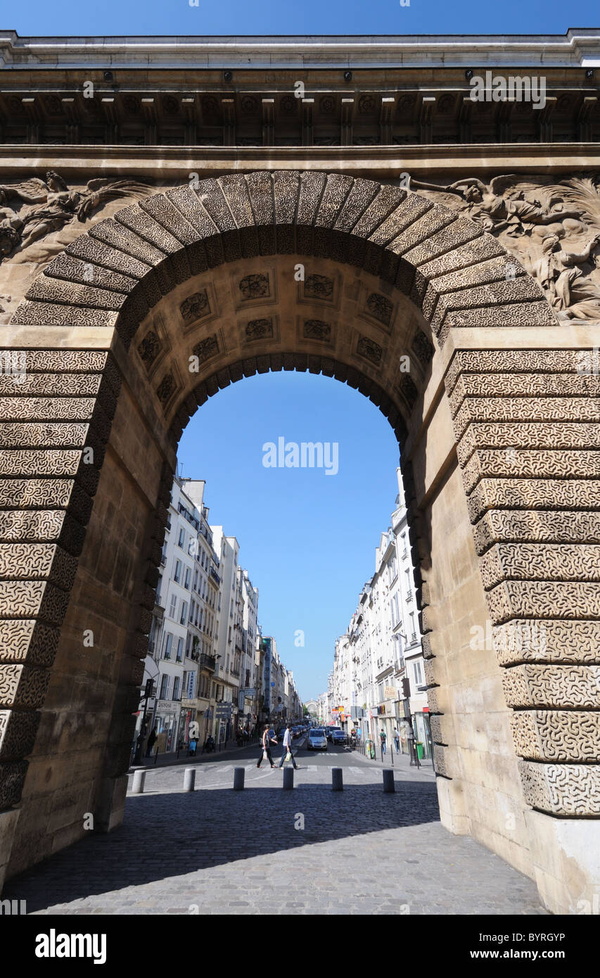 Porte St-Martin in Paris, Frankreich Stockfoto