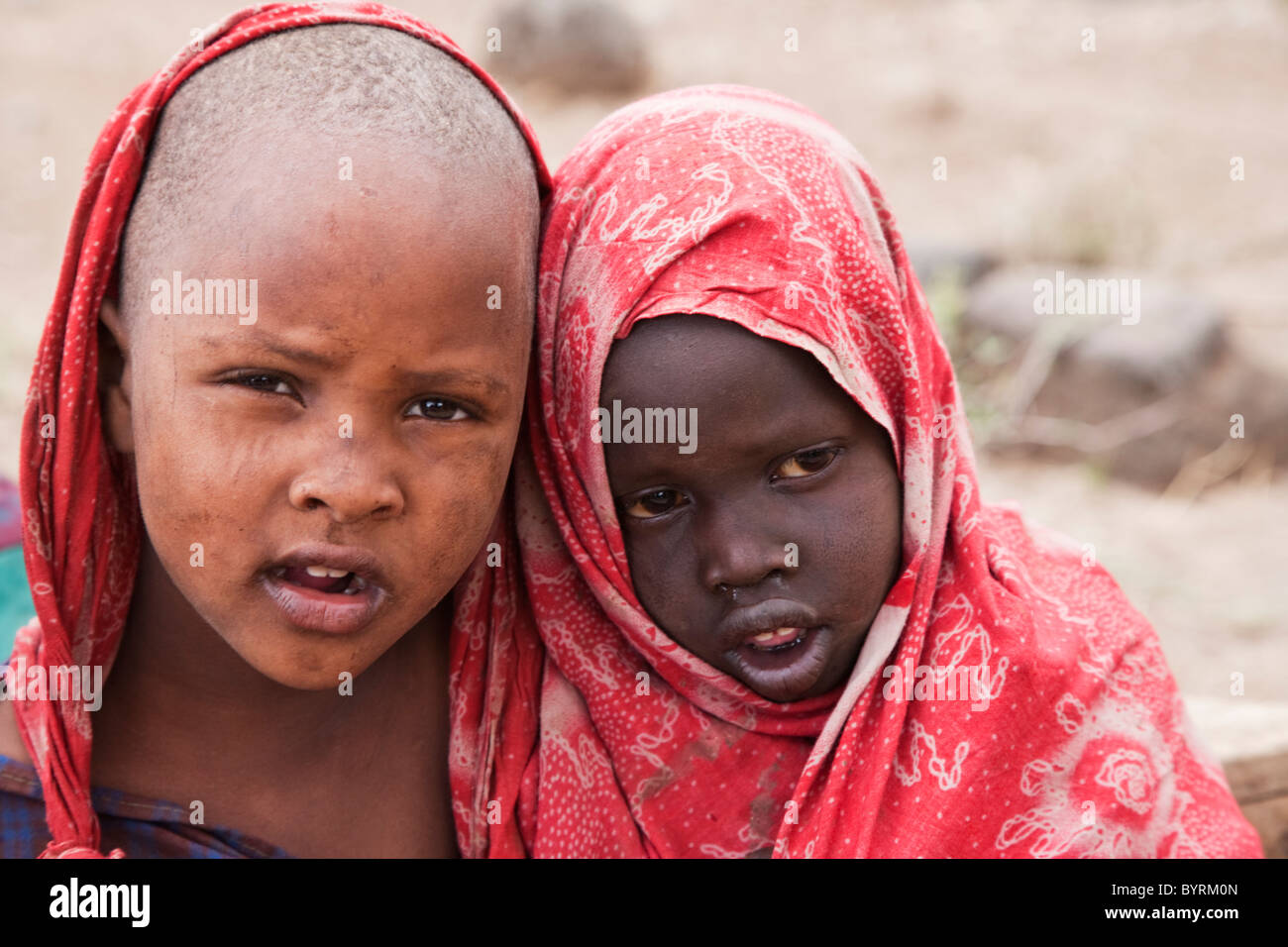 Masai Kinder in Masai Dorf Schule, Norden von Tansania, Afrika Stockfoto