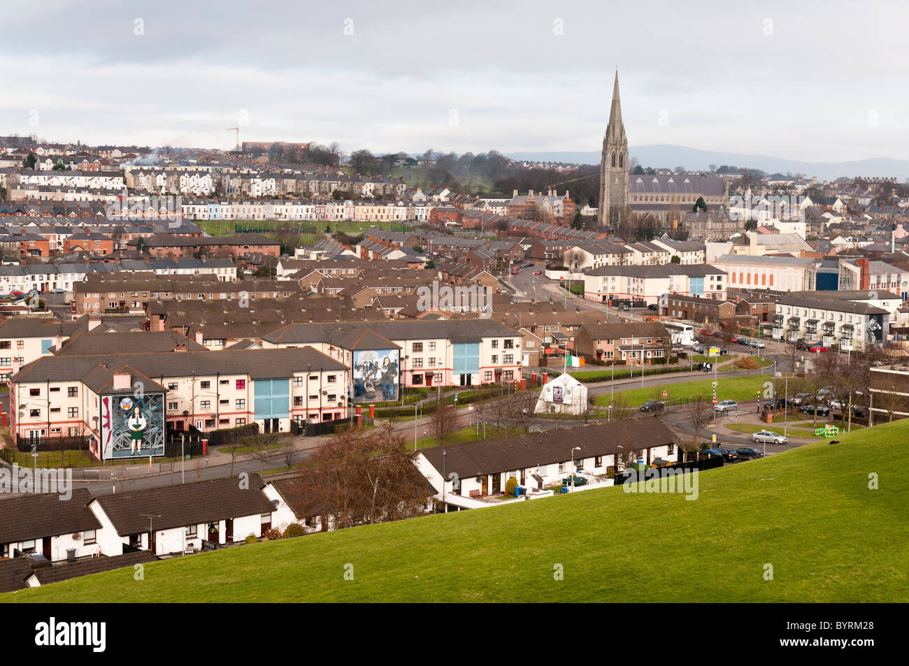 Mit Blick auf die Bogside, Derry/Londonderry, 2013 Stadt der Kultur Stockfoto