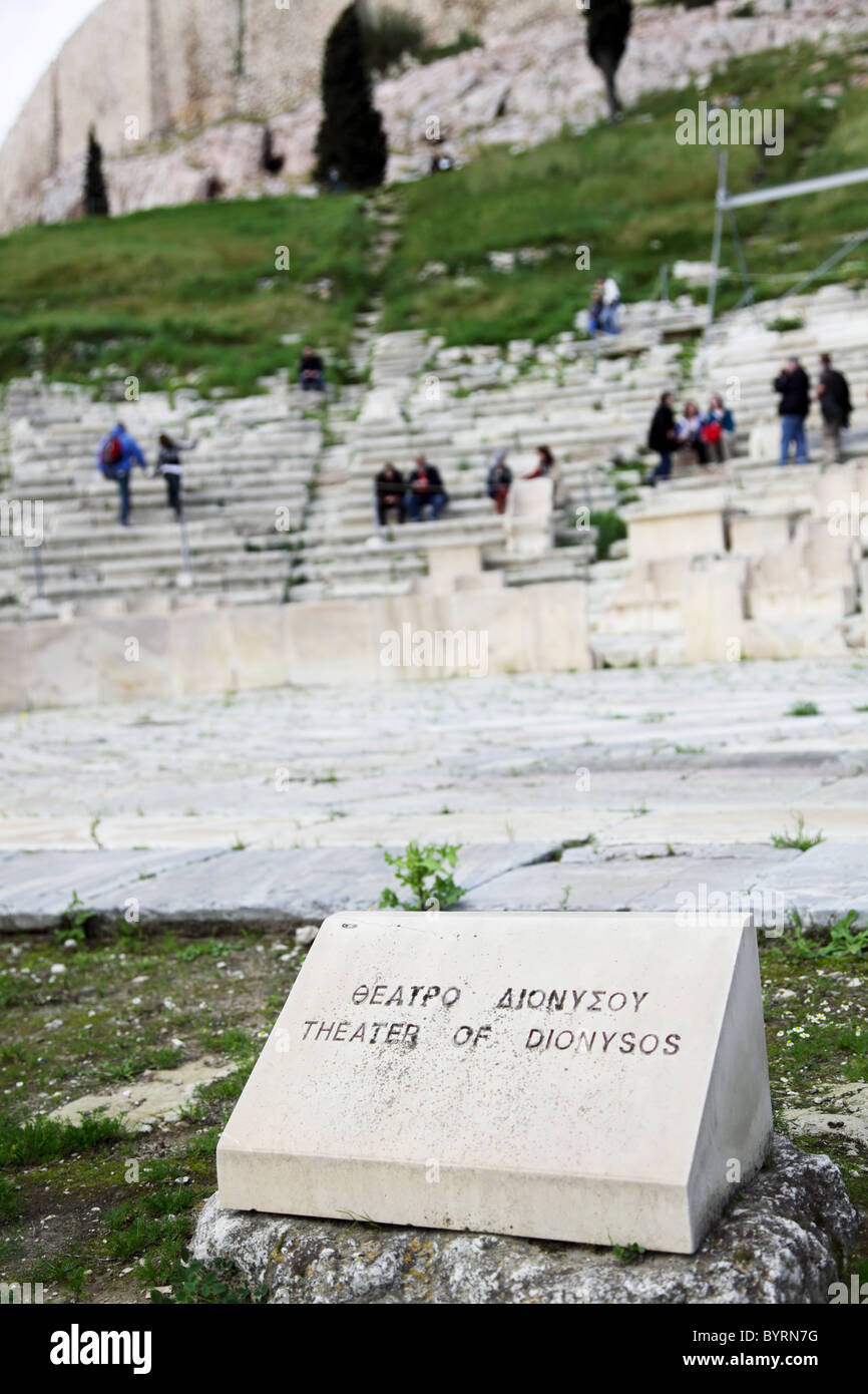 Theater Dionysos Ruinen, Akropolis Stockfoto