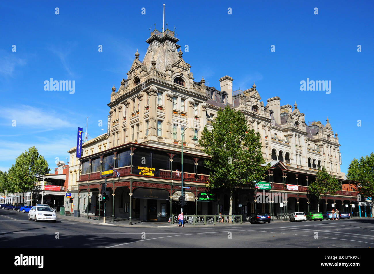 Die Shamrock Hotel in die Goldgräberstadt von Bendigo, Australien Stockfoto
