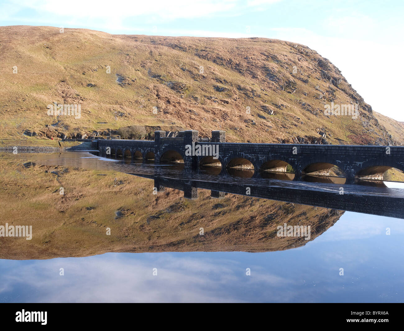 Claerwen Reservoir, Elan Valley, Powys, Wales, Januar 2011 Stockfoto