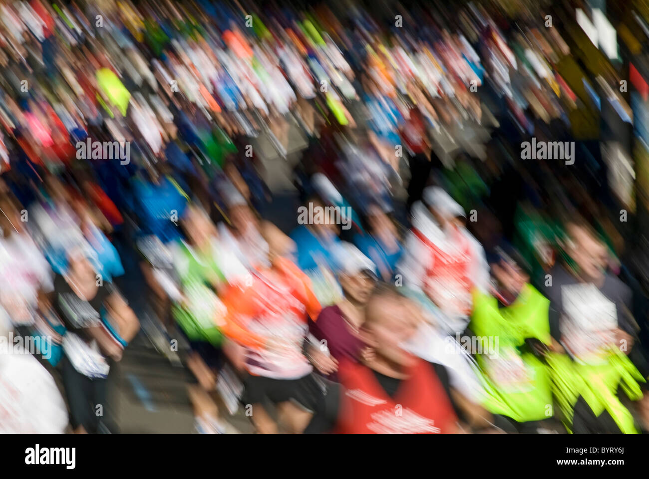 Marathonläufer Verschwommenes Laufen Weichzeichnen Stockfoto