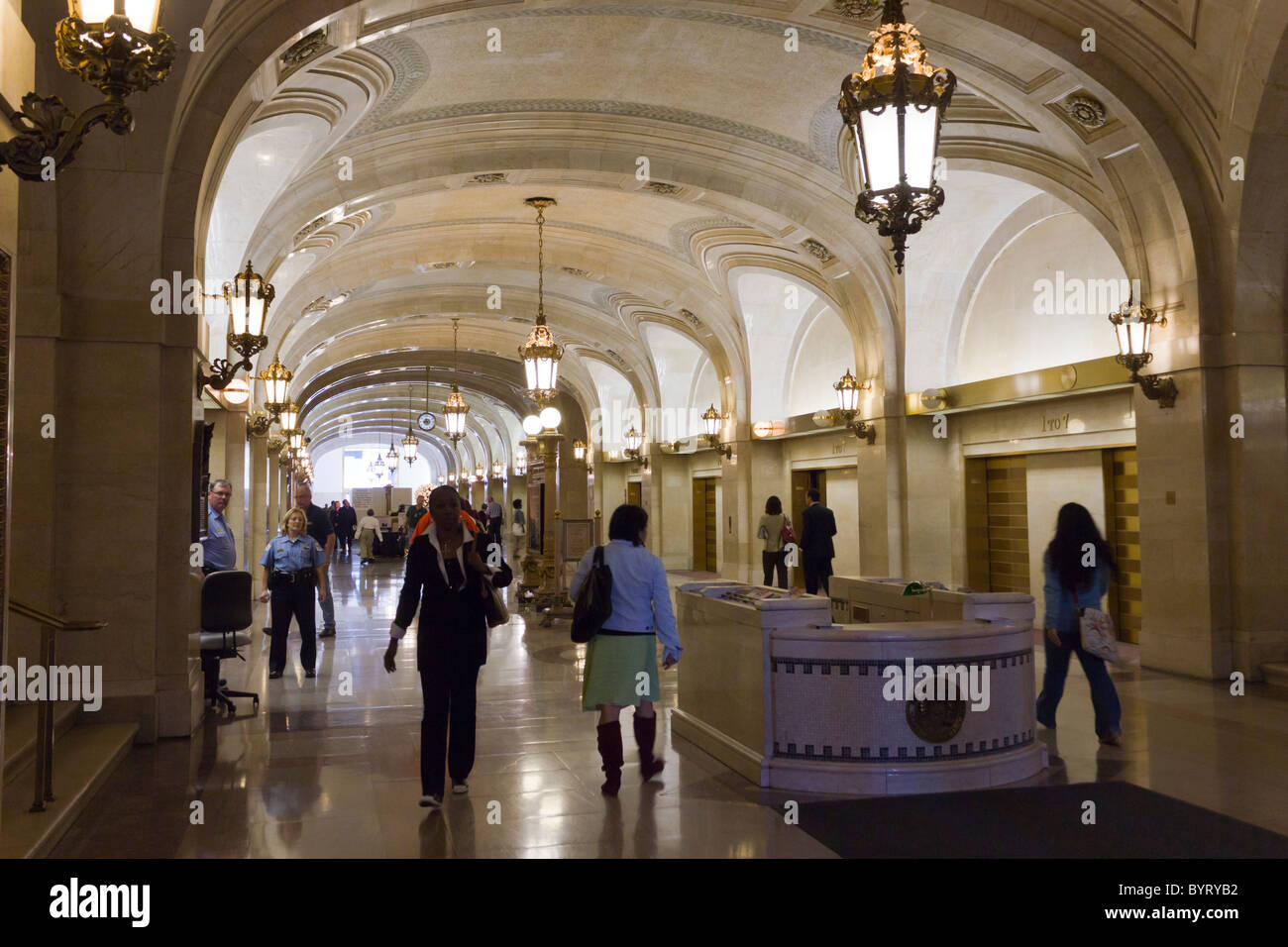 Innere des Rathauses in Chicago, Illinois, USA Stockfoto