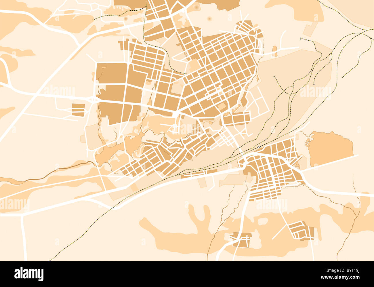 Geo-Karte der Stadt Stockfoto