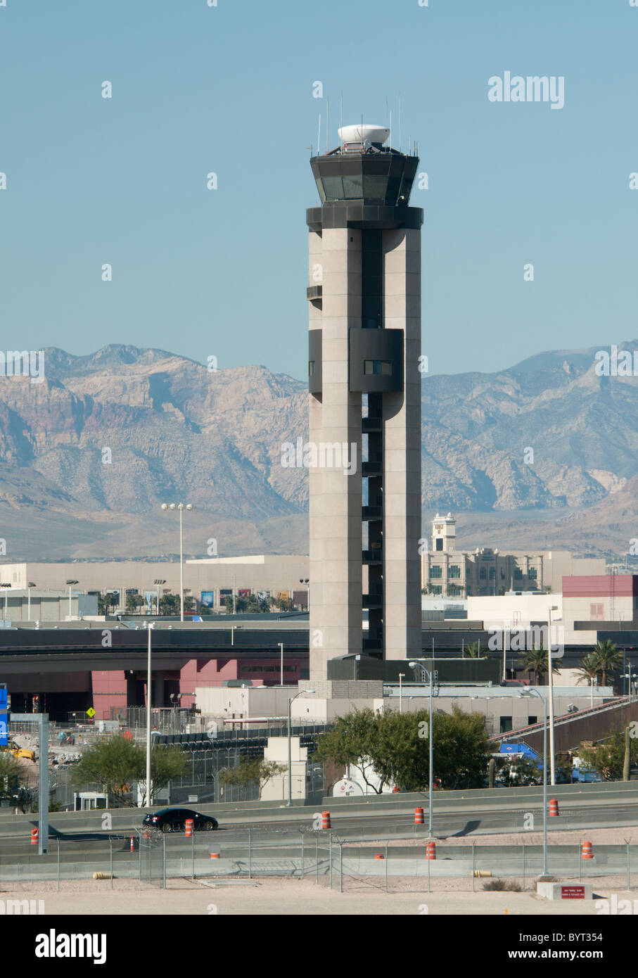 Der internationale Flughafen McCarran Kontrollturm, Las Vegas, Nevada, USA Stockfoto