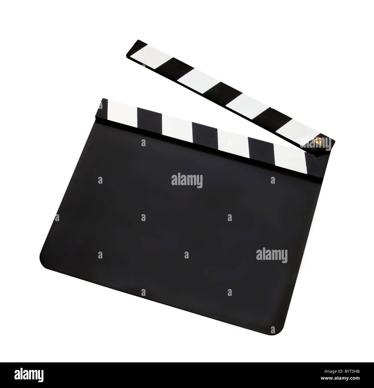 Film Clap Board isoliert auf weißem Hintergrund Stockfoto