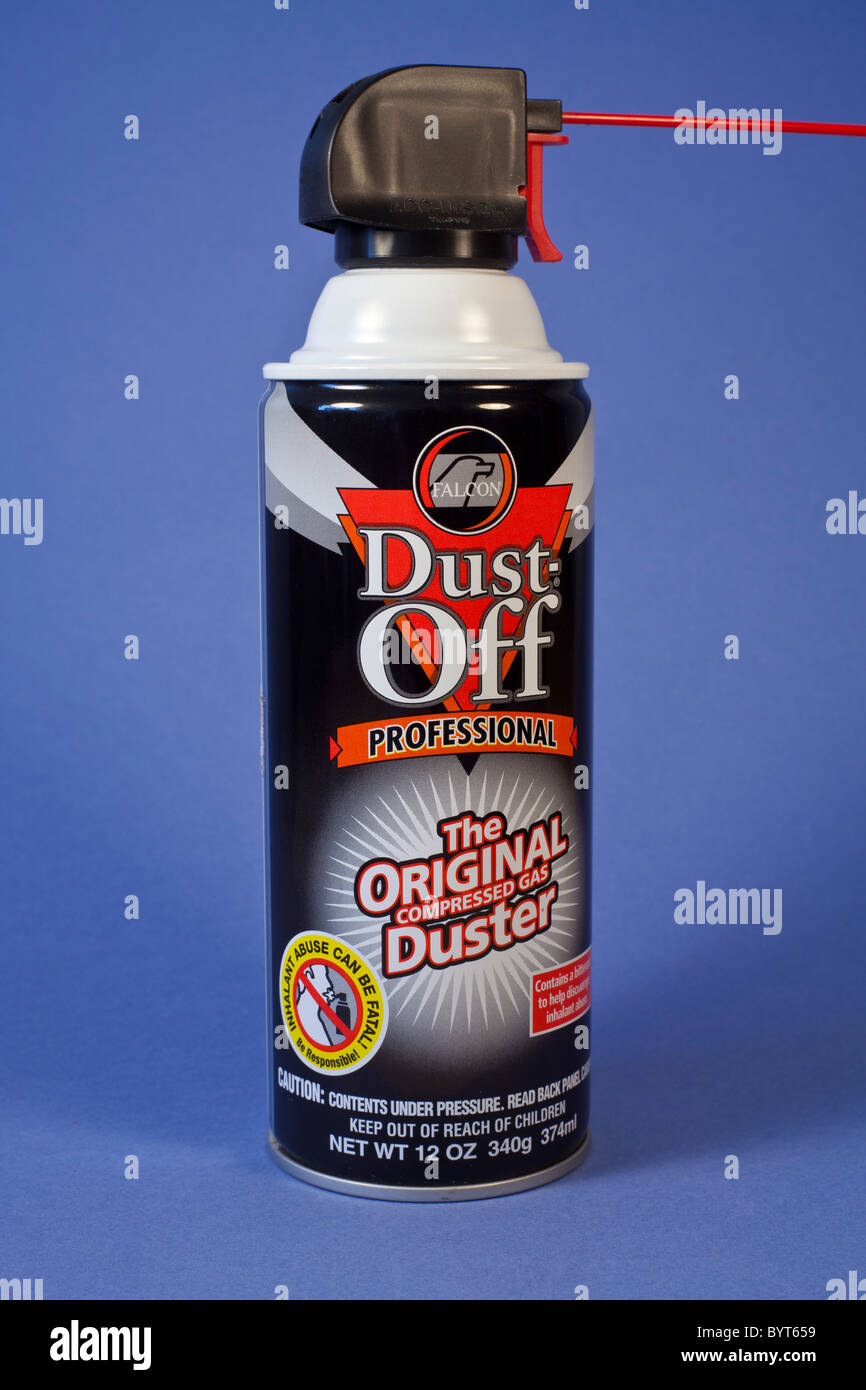 Eine Dose Dust Off Druckluft aus der Dose Stockfotografie - Alamy