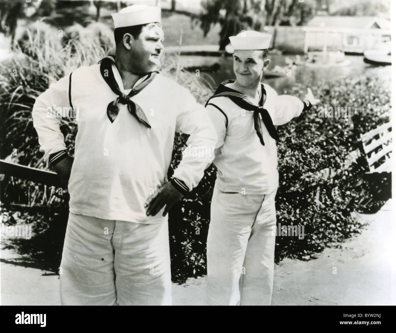 LAUREL und HARDY-Film Comedy-Duo dünn, Englisch geboren Stan Laurel (1890-1965) und gescheckter amerikanische Oliver Hardy (1892 – 1957) Stockfoto