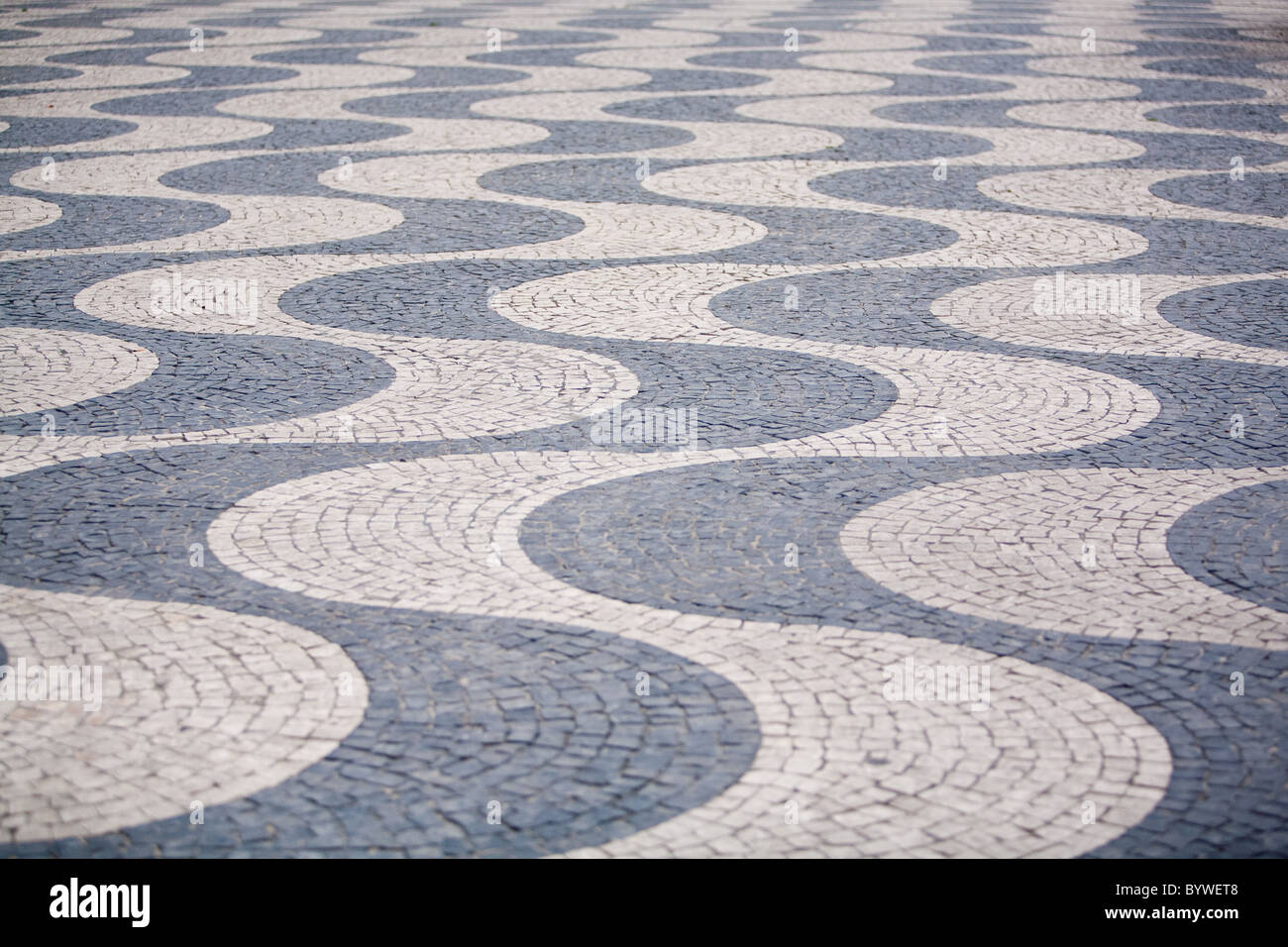 Pflasterung schustert Muster Lisbon.Rossio Square Stockfoto