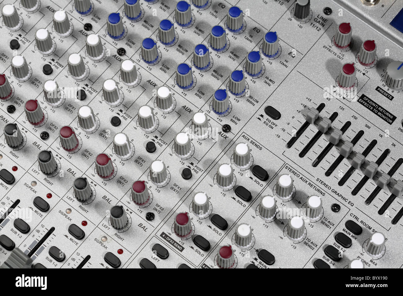 Sound Mixing Desk Stockfoto