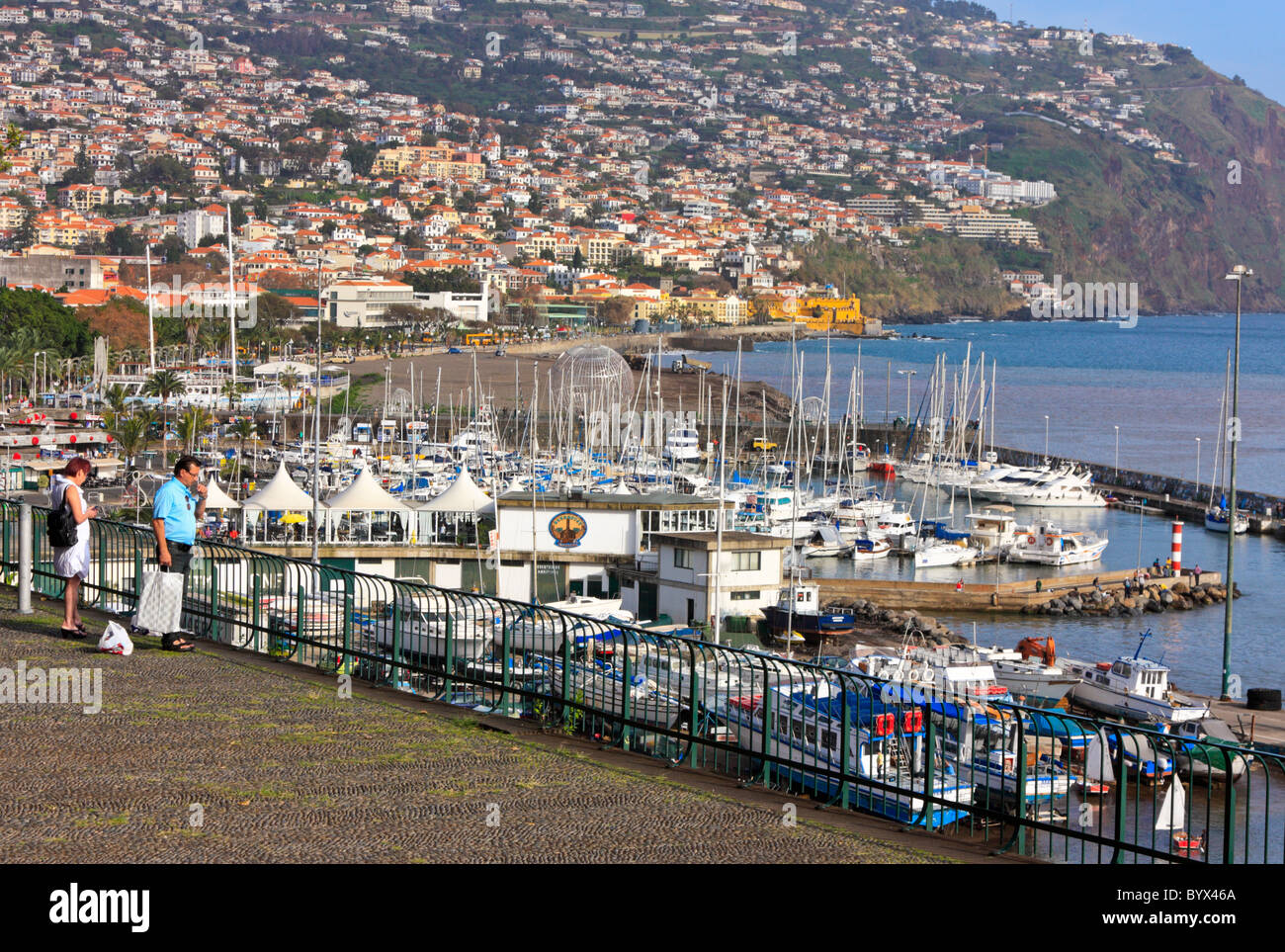 Marina und die Küste von Funchal, Madeira Stockfoto