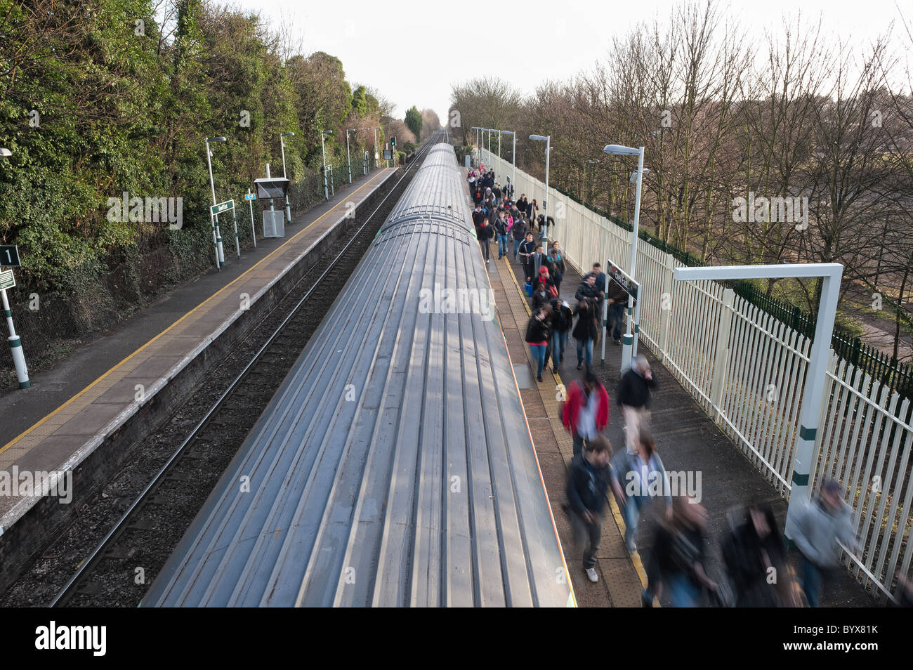 Ewell Ostbahnhof track Stockfoto