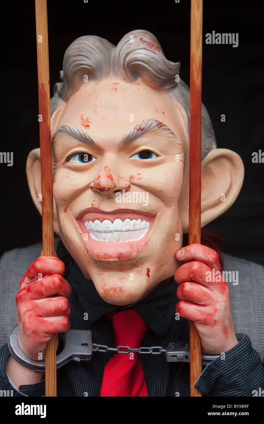 Tony Blair Maske im Gefängnis Stockfoto