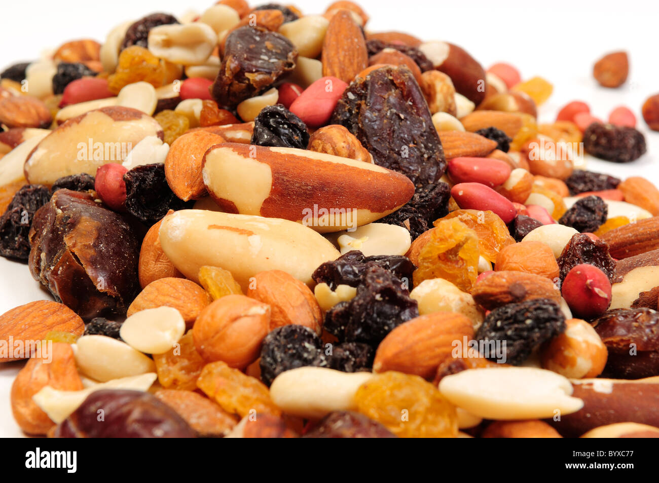 Gemischten Früchten und Nüssen. Stockfoto