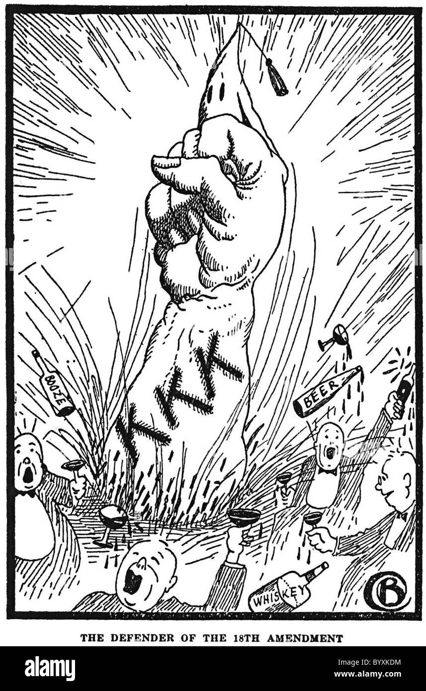 KU KLUX KLAN als Verteidiger des 18. Zusatzartikel (die Prohibition in den USA gegründet) aus einem Buch von 1926 Stockfoto