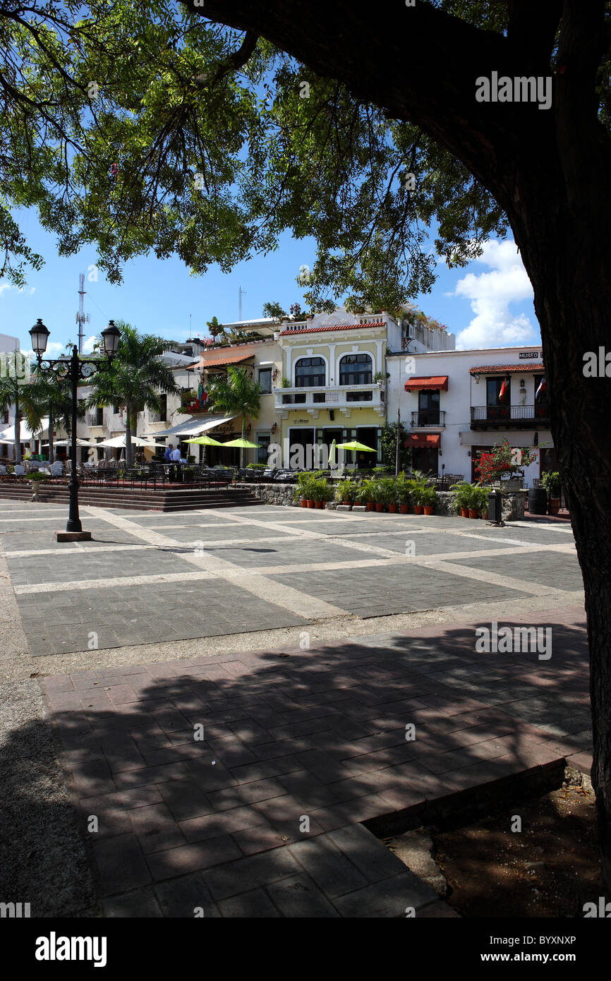 Espana Platz, Restaurants und Bars, Santo Domingo, Dominikanische Republik, Karibik Stockfoto