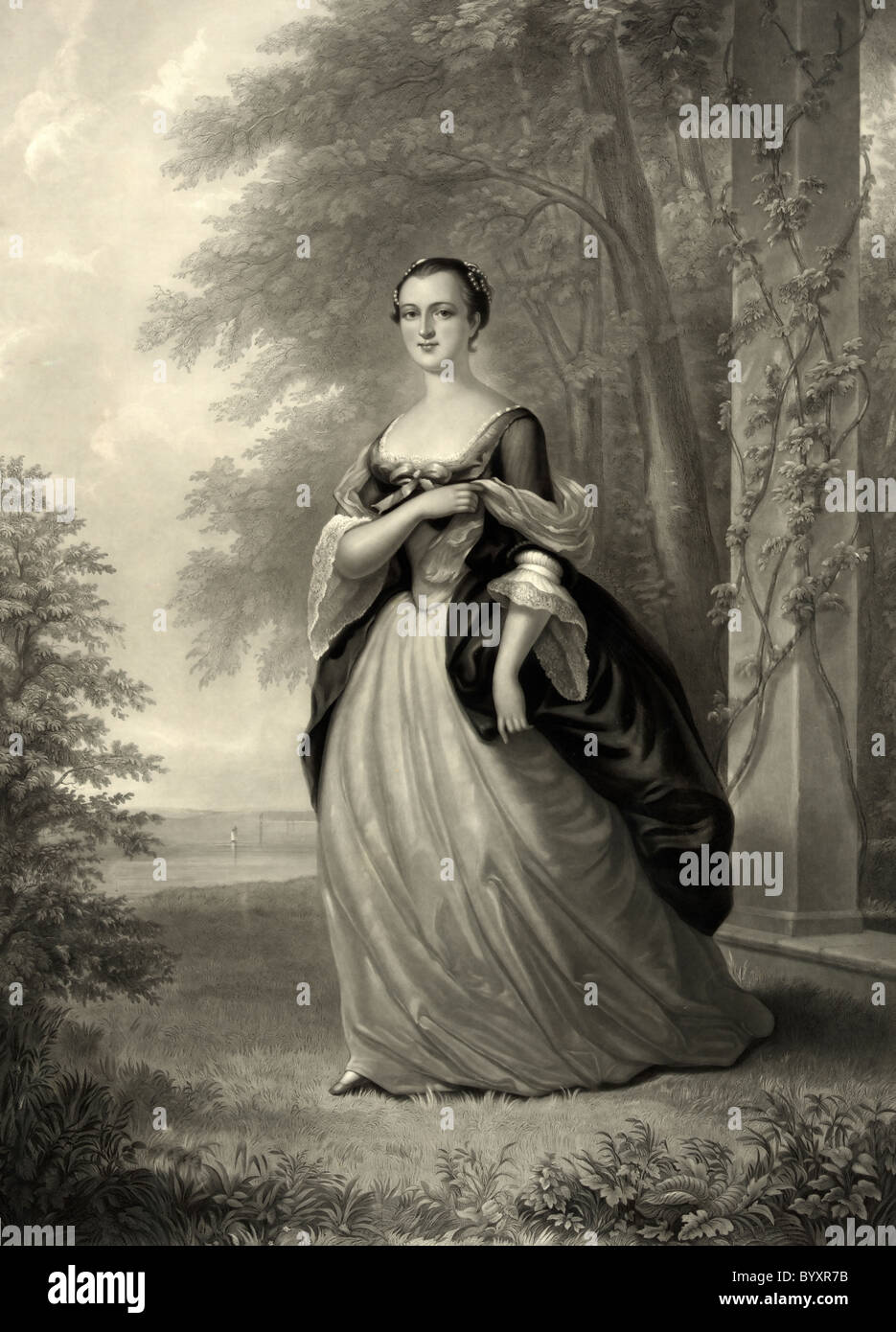 Martha Washington, Ehefrau von General und Präsident George Washington Stockfoto