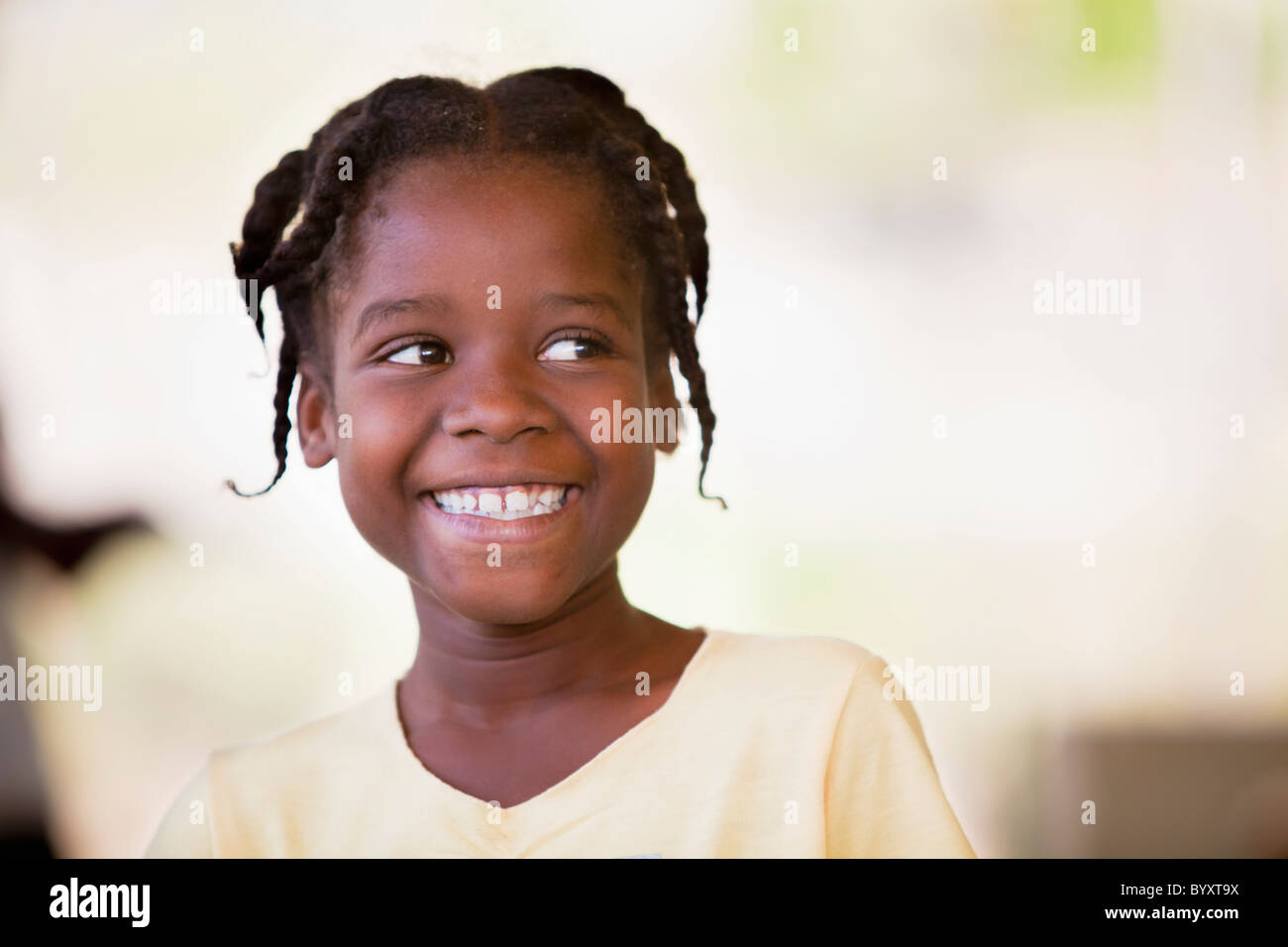 Porträt eines Mädchens; Grand Saline, haiti Stockfoto