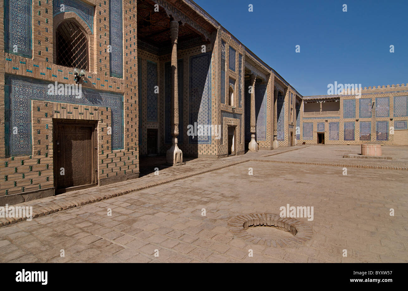 Hof, Tosh-Khovli oder Khan Palast, Chiwa, Usbekistan Stockfoto