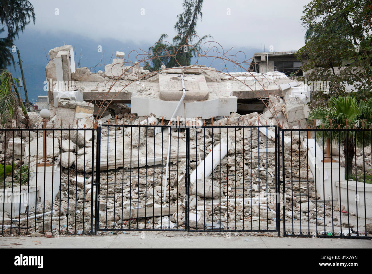 das Gerichtsgebäude (Justizpalast), die nach dem Erdbeben eingestürzt; Port-au-Prince, haiti Stockfoto