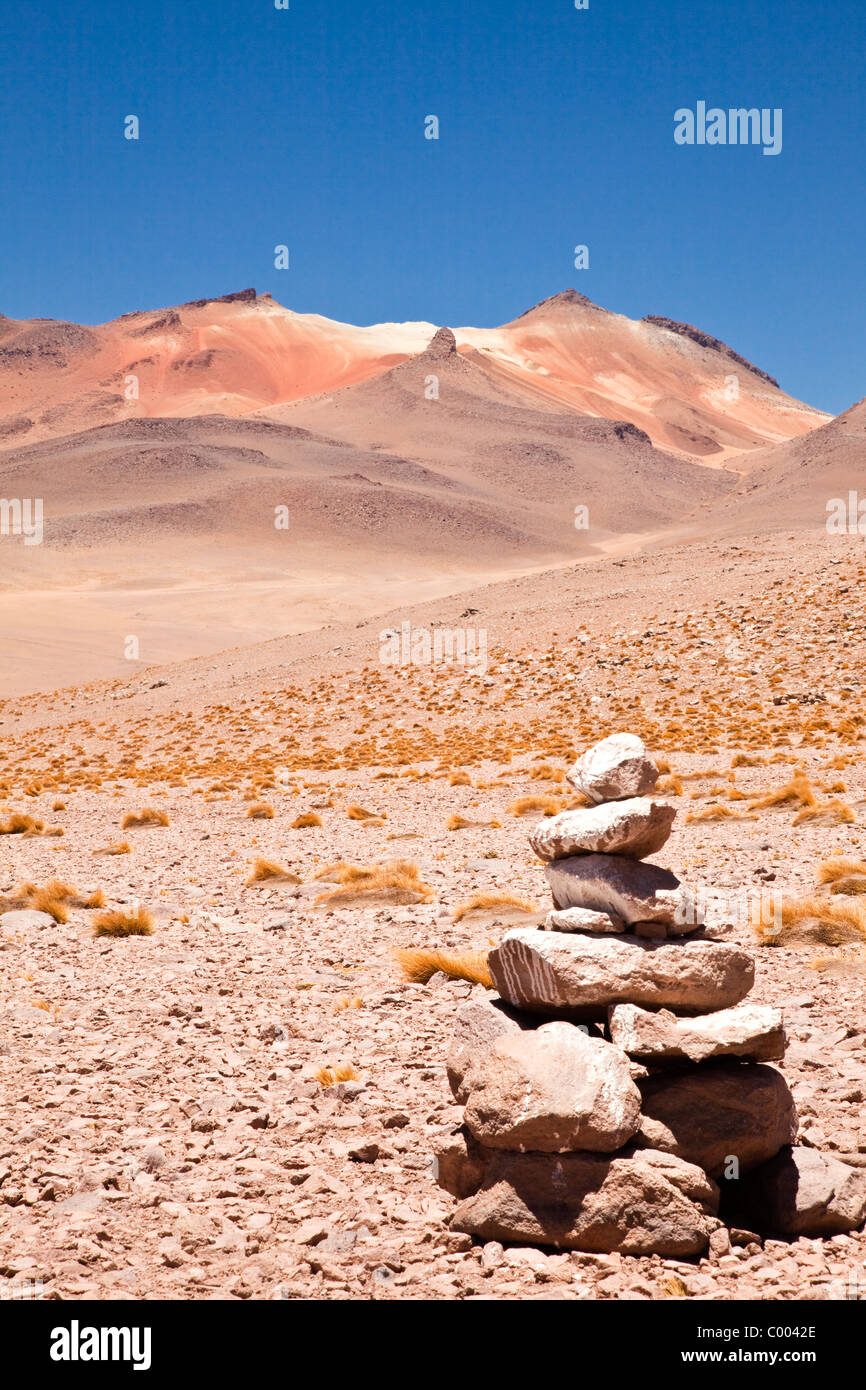 Landschaftsbild von Salvador Dali Wüste in Süd-westlichen Bolivien, Südamerika. Stockfoto