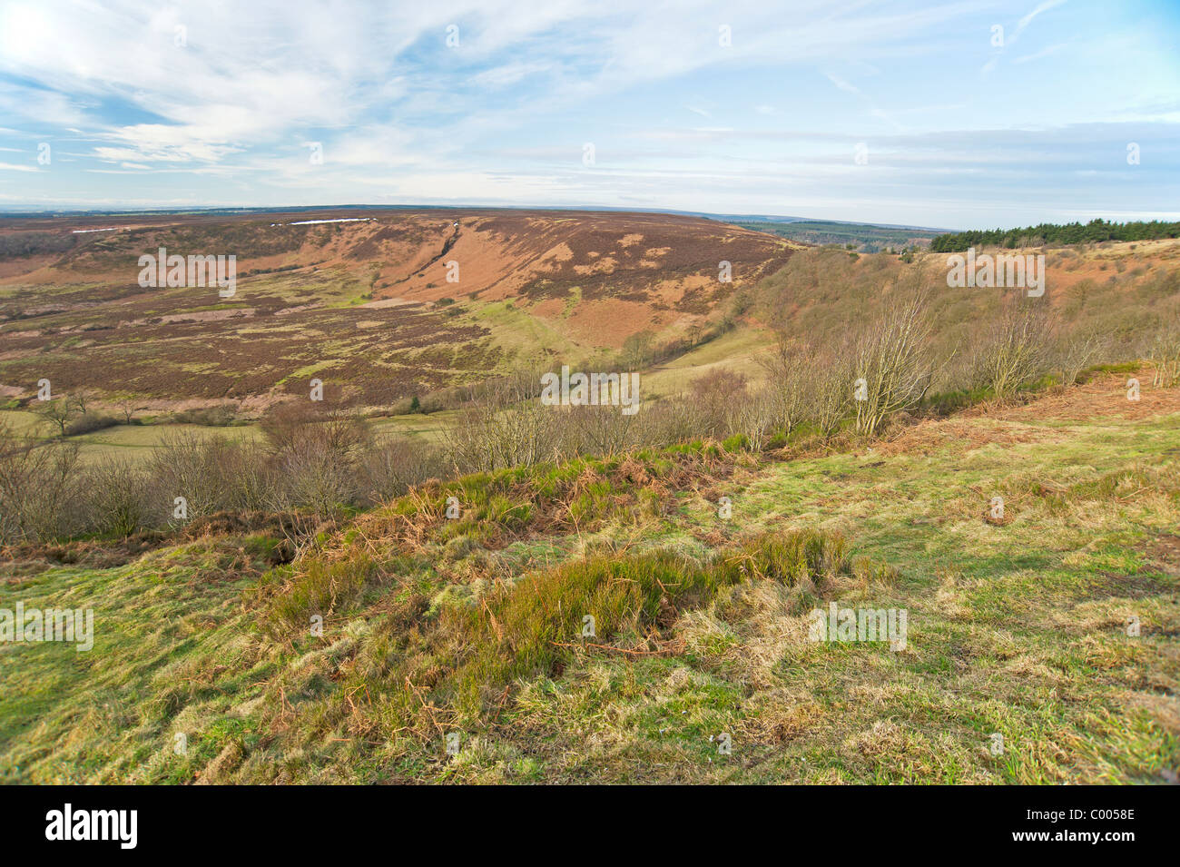 Querformat über Moor in der englischen Landschaft Stockfoto