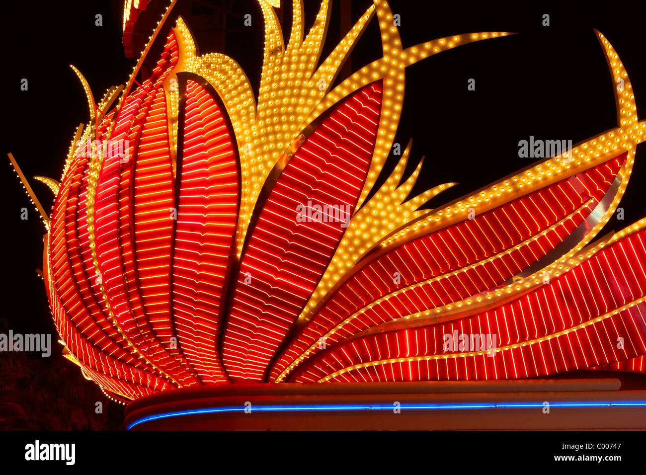 Flamingo Hotel Casino - Neon singt Lichter - Nacht-Szene - Las Vegas Stockfoto