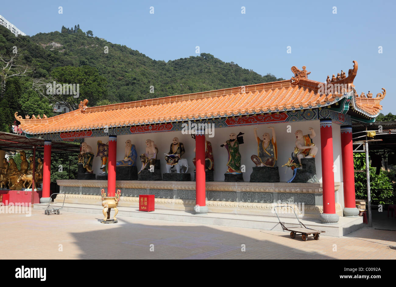 Tempel von 10000 Buddhas in Hong Kong Stockfoto