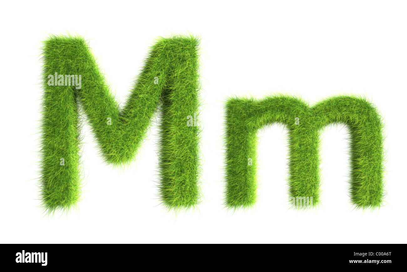 Grass Buchstaben Majuskeln und Minuskeln Stockfoto