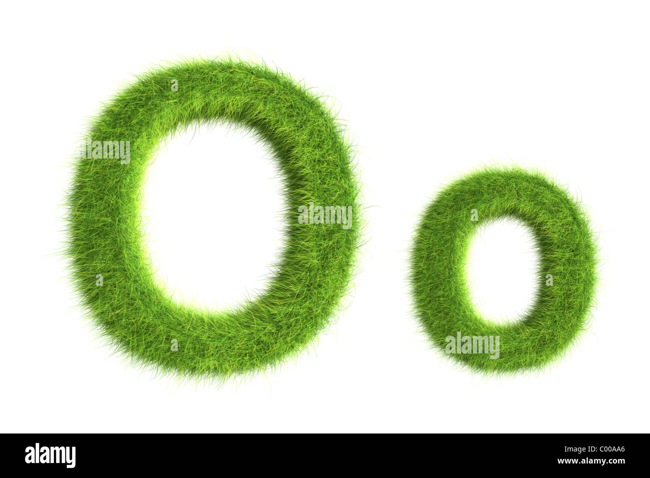 Grass Buchstaben Majuskeln und Minuskeln Stockfoto