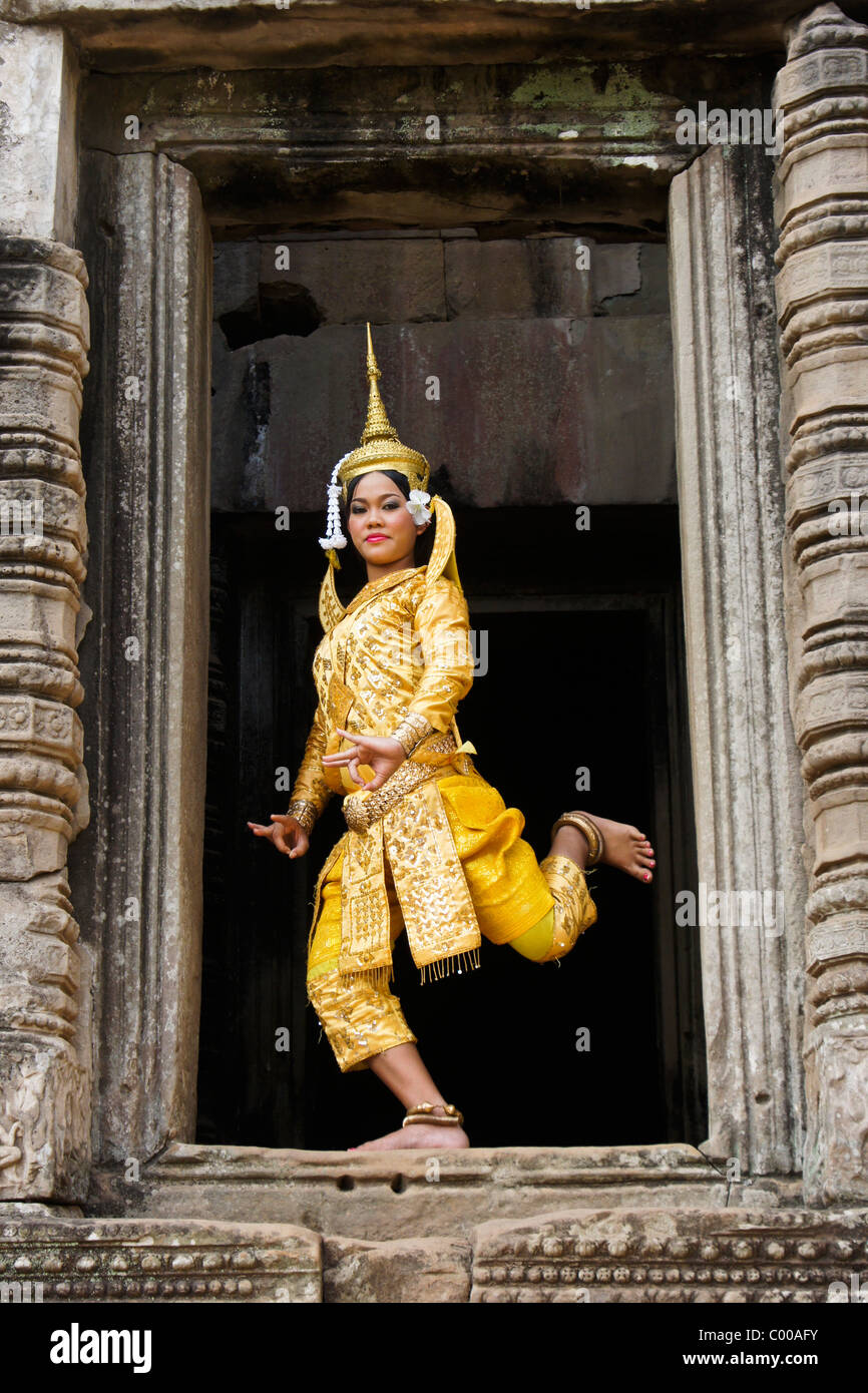 Makala Tänzerin bei Angkor Thom, Siem Reap, Kambodscha Stockfoto