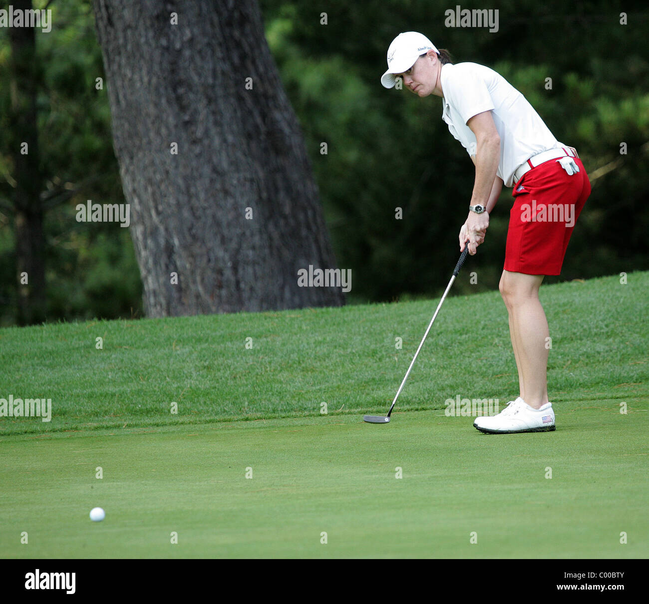 Katie Futch der USA in der ersten Runde des Turniers ActewAgl Royal Canberra Damen Golf spielen Stockfoto