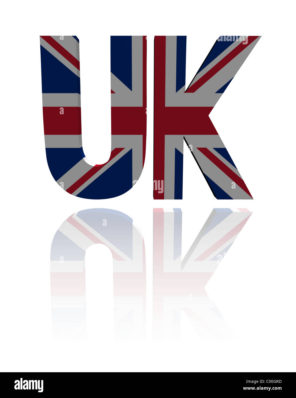 UK-Text mit britischer Flagge illustration Stockfoto