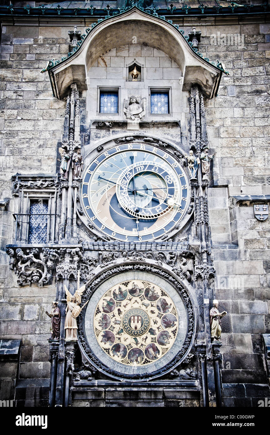 Astronomische Uhr, Prag, Tschechische Republik Stockfoto