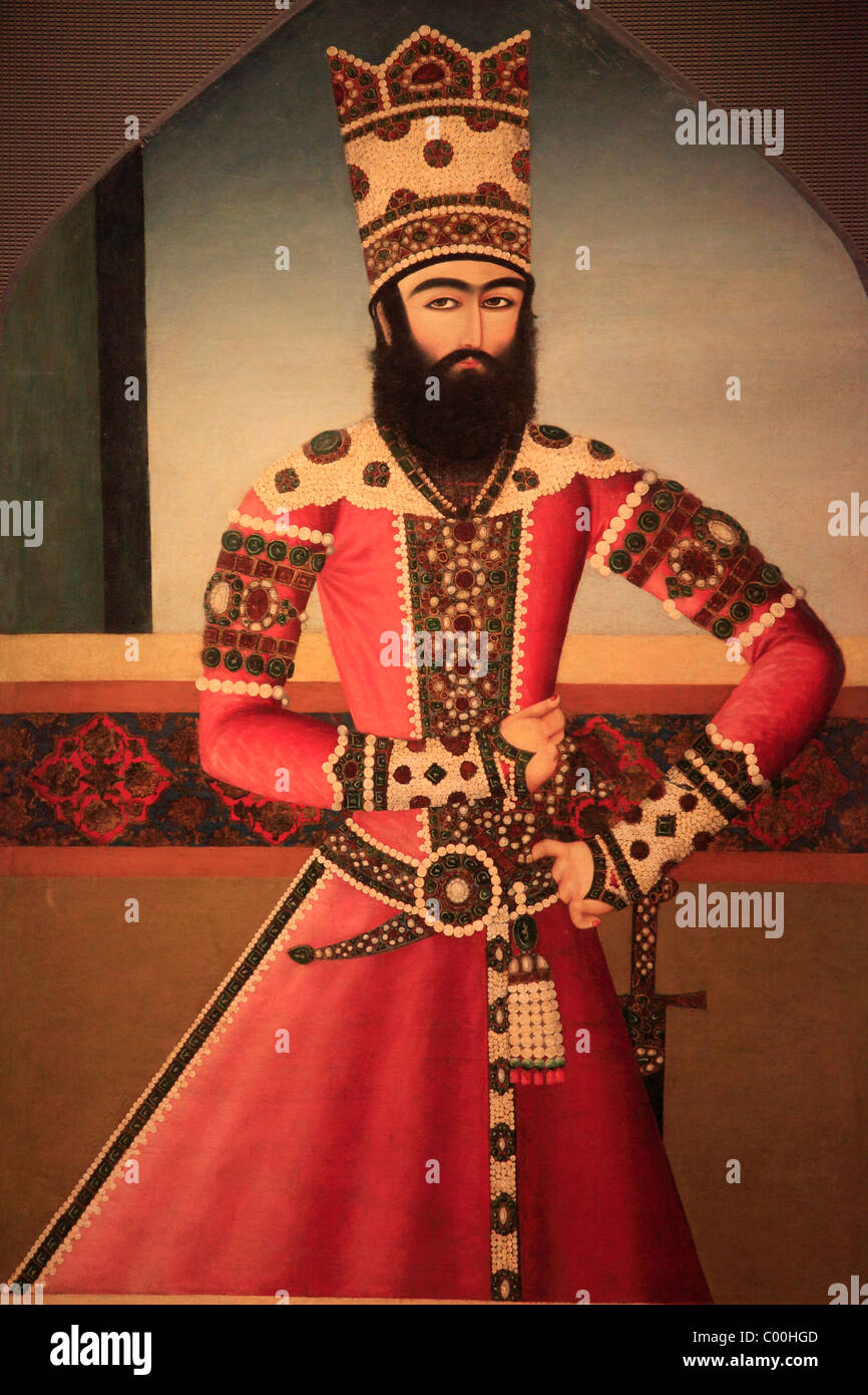 Katar, Doha, Museum für islamische Kunst, Porträt von Hasan ' Ali Mirza Shuja al-Saltana, Stockfoto