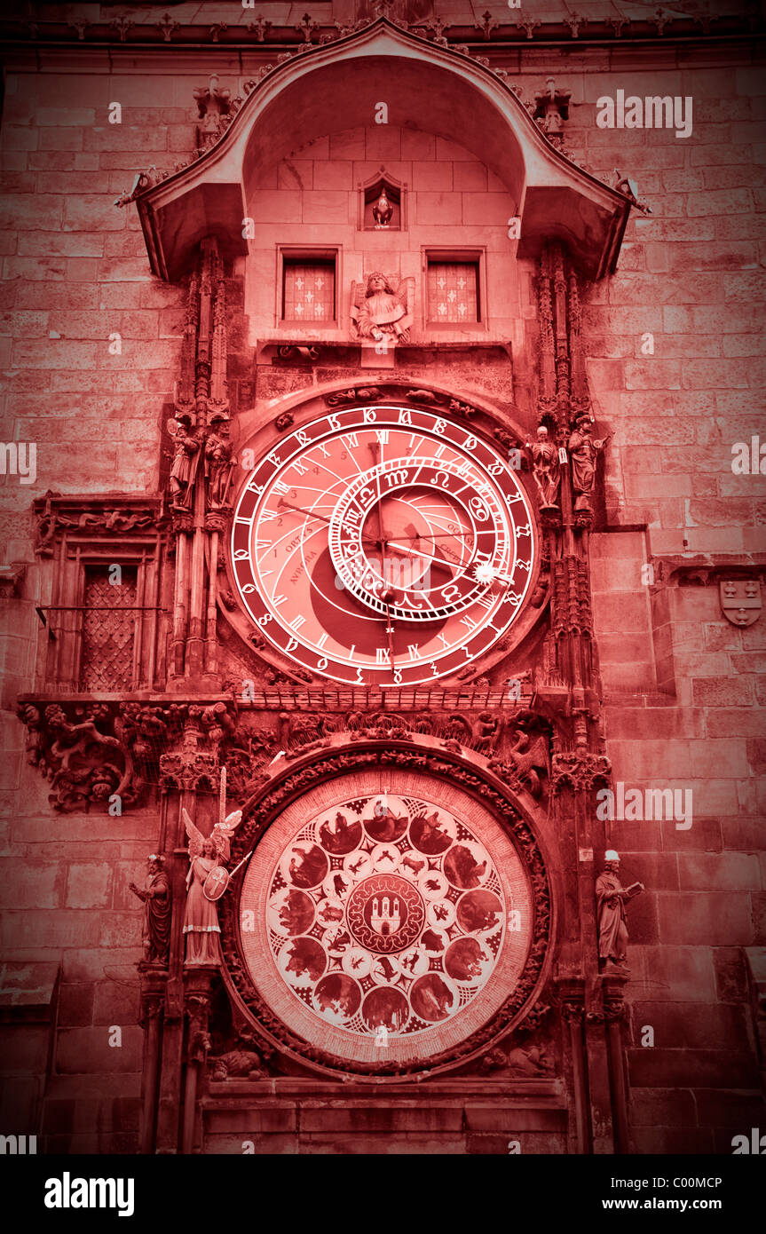 Astronomische Uhr, Prag, Tschechische Republik Stockfoto