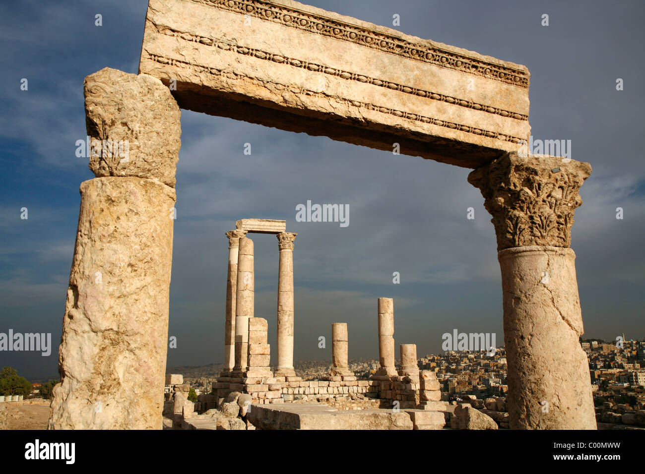 Der Tempel des Herkules auf der Zitadelle, Amman, Jordanien. Stockfoto