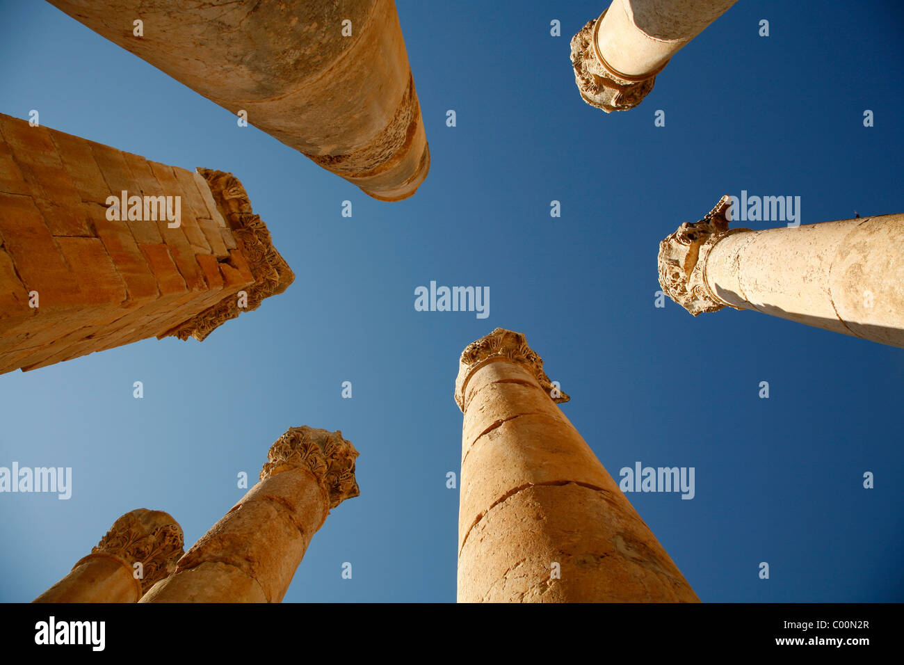 Tempel des Zeus, Jerash, Jordanien. Stockfoto