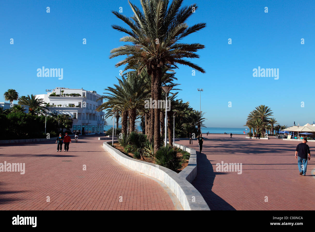 Die Promenade Street in Agadir, Marokko Stockfoto