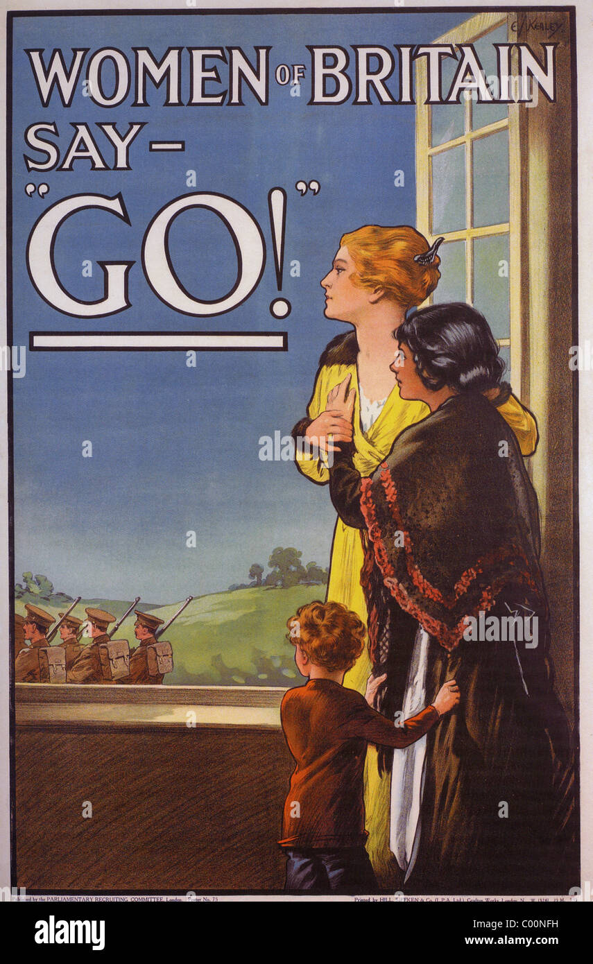 GEHEN SIE FRAUEN VON GROßBRITANNIEN SAGEN! 1915 britische Plakat Stockfoto
