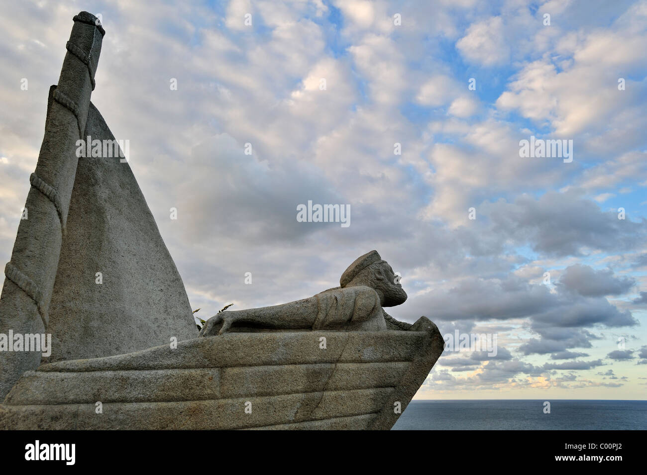 Pointe du Roselier Denkmal in Erinnerung an den untergegangenen Matrosen auf hoher See, Plérin, Bretagne, Frankreich Stockfoto