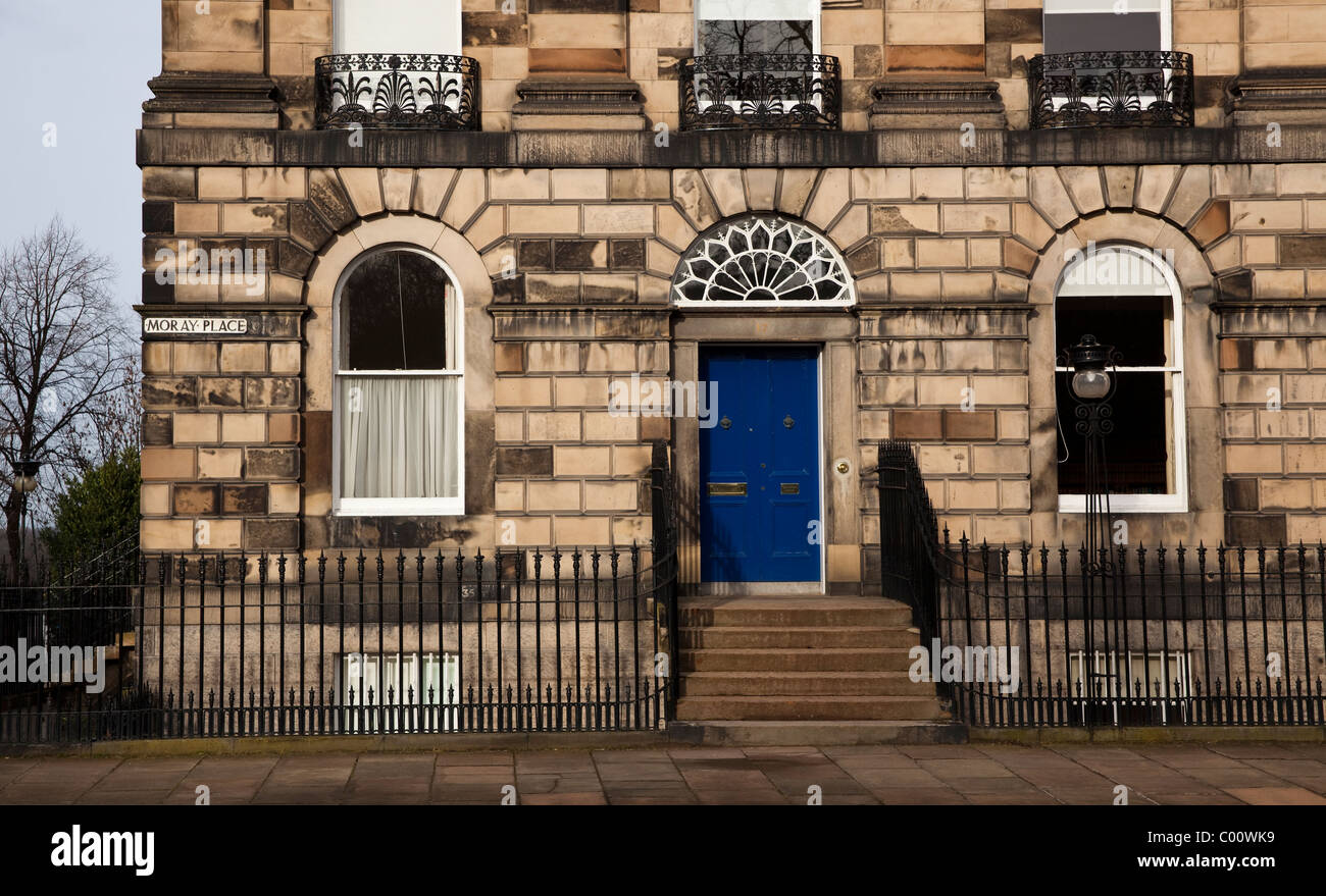 Georgian House vorne am Moray Place, Edinburgh Newtown Stockfoto