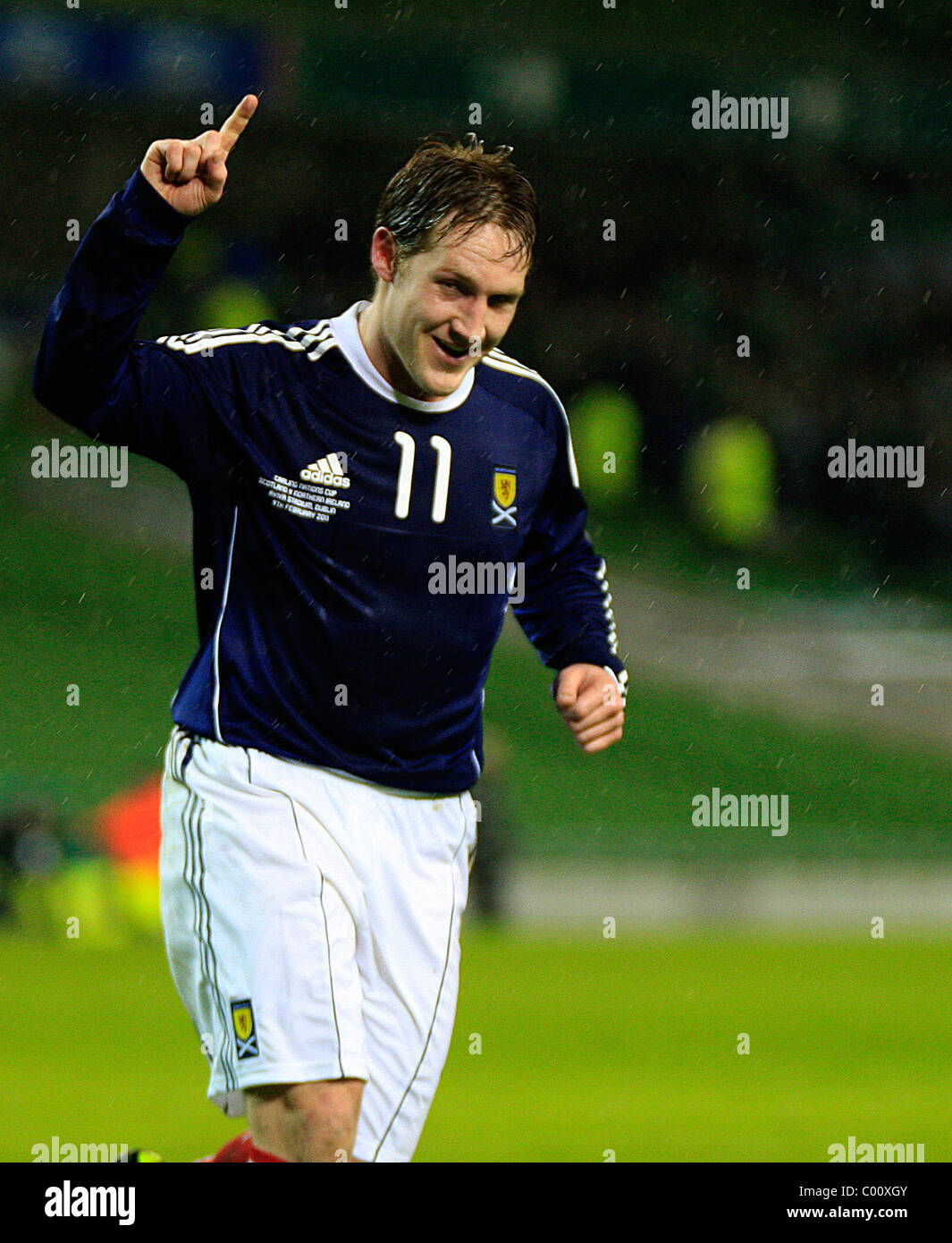 Kris Commons (Schottland) feiert sein Tor nach Schottland ging auf 3: 0 gewinnen. Carling Nations Cup 2011, Schottland Vs N. Irela Stockfoto