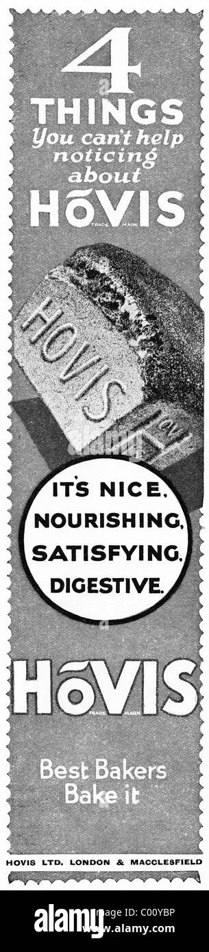 1920er Jahre Werbung in Verbraucher-Magazin für HOVIS Brot Stockfoto