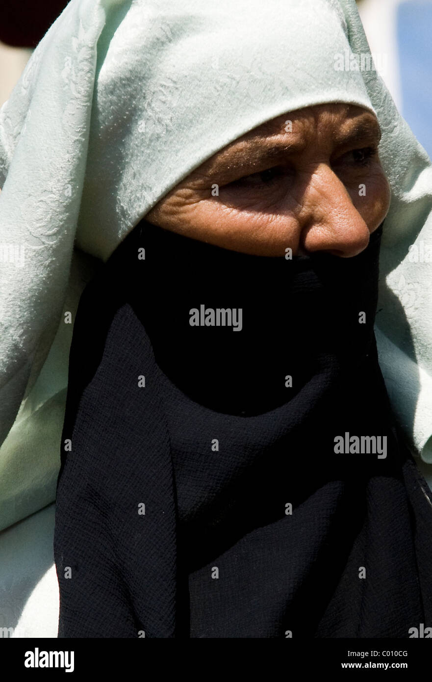 Eine verschleierte marokkanischen Frau. Stockfoto
