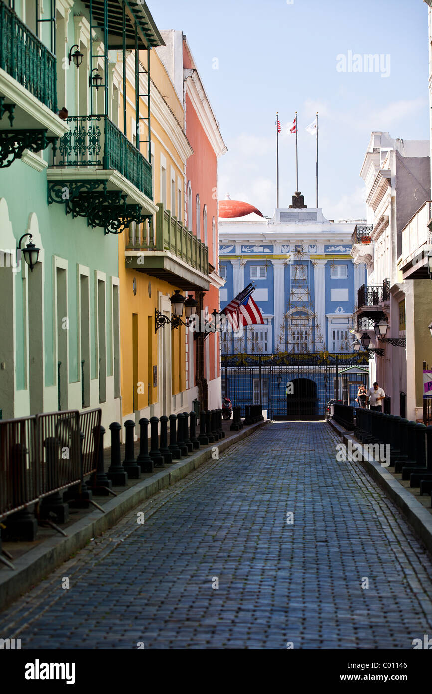 Eingang zum La Fortaleza, Governors Mansion in Old San Juan, Puerto Rico. Stockfoto