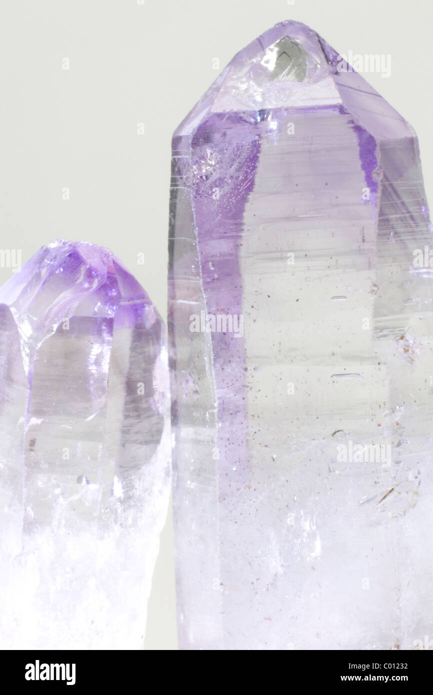 Zwei Amethyst Kristalle Stockfoto