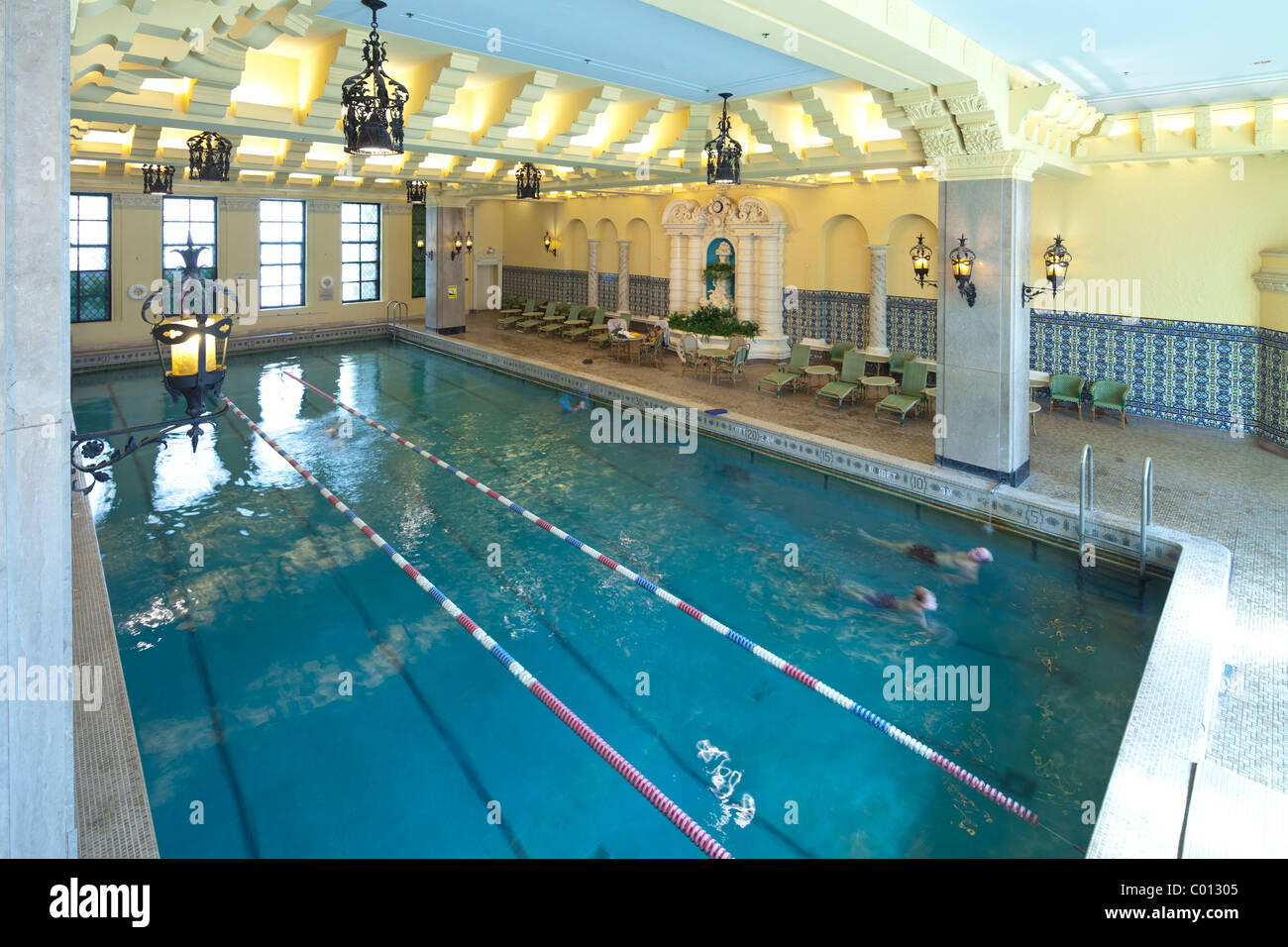 Schwimmbad, Medinah Athletic Club, jetzt das Hotel InterContinental Chicago, Illinois, USA Stockfoto